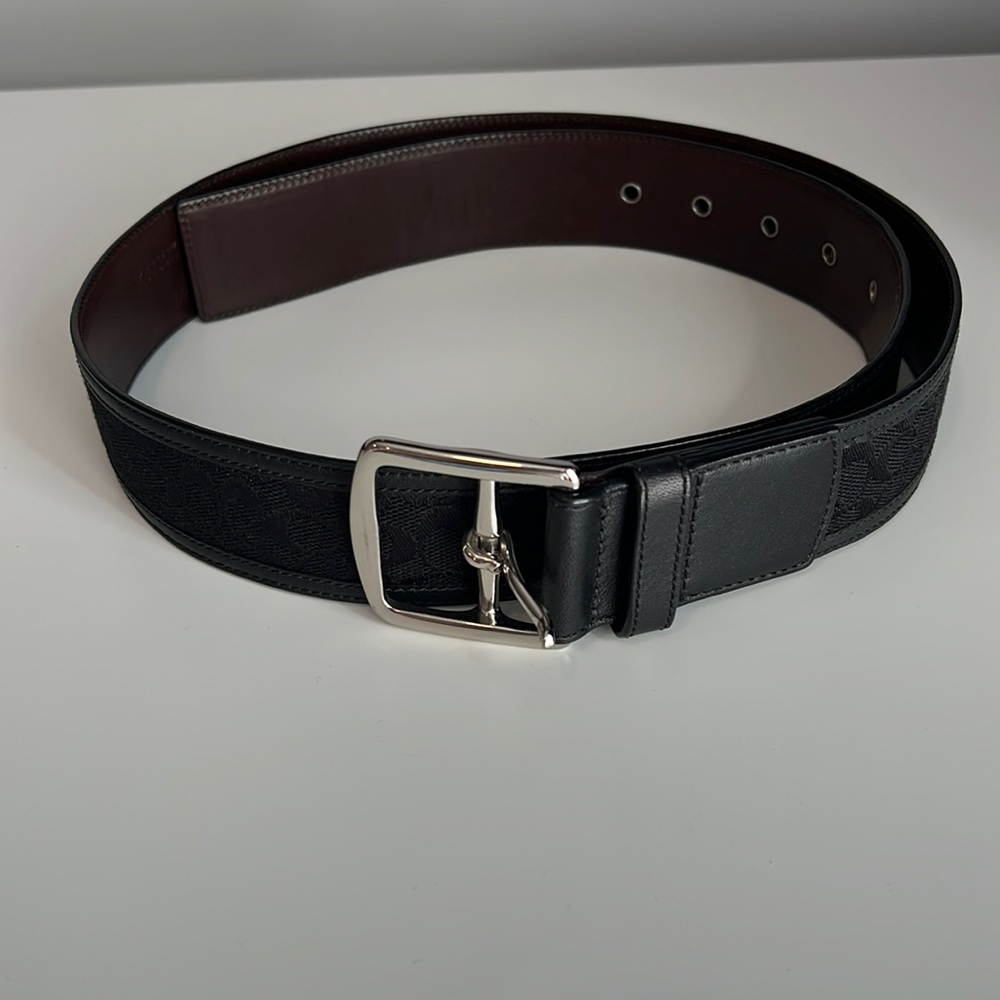 Black Logo Coach Belt